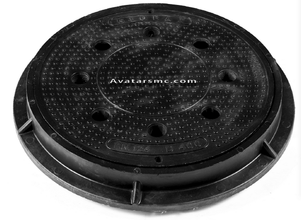EN124 D400 SMC COMPOSITE CUSTOM ROUND MANHOLE COVER
